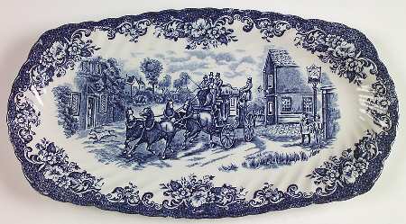 Coaching Scenes Blue Large Sandwich Tray