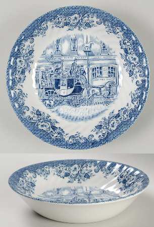 Coaching Scenes Blue Coupe Soup Bowl