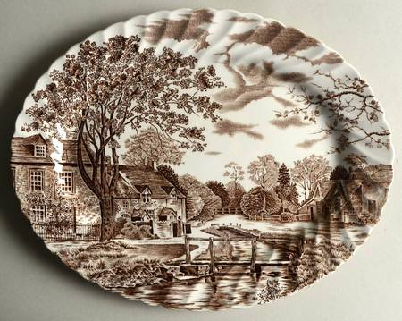 Cotswold Brown 12" Oval Serving Platter