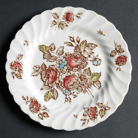 Devon Sprays Brown Multicolor Bread & Butter Plate