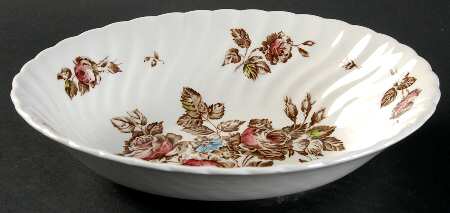 Devon Sprays Brown Multicolor 9" Oval Vegetable Bowl