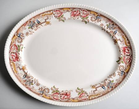 Devonshire Brown Multicolor 17" Oval Serving Platter