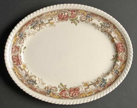 Devonshire Brown Multicolor 11" Oval Serving Platter