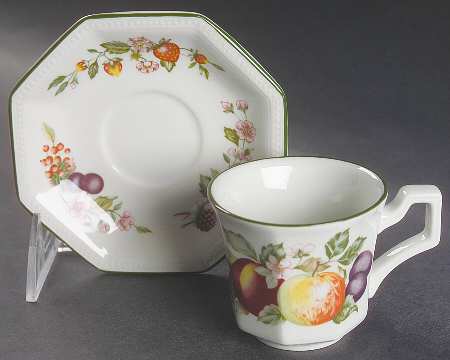 Fresh Fruit Flat Demitasse Cup & Saucer Set