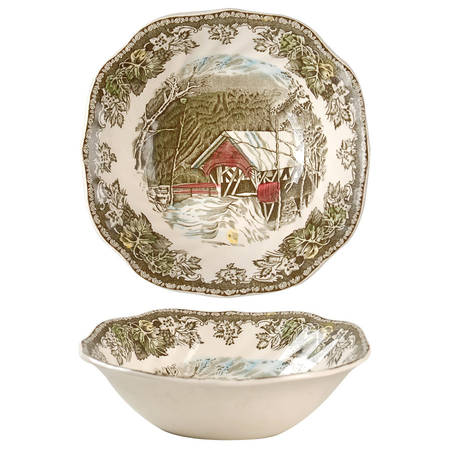 Friendly Village, The ("Made in England" Backstamp) Square Cereal Bowl