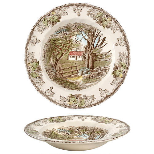 Friendly Village, The ("Made in England" Backstamp) Rim Soup Bowl