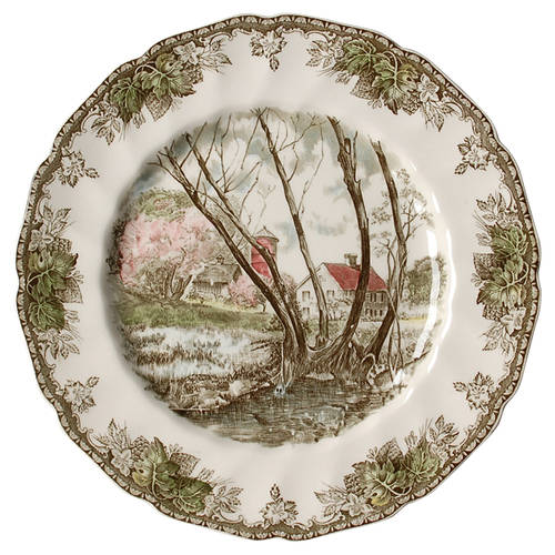 Friendly Village, The ("Made in England" Backstamp) Buffet/Dinner Plate
