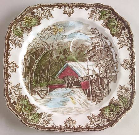 Friendly Village, The ("Made in England" Backstamp) Snack Plate for Snack Set That Uses the Flat Cup