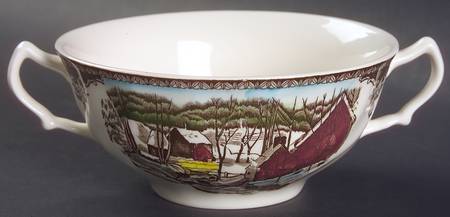 Friendly Village, The ("Made in England" Backstamp) Flat Cream Soup Bowl