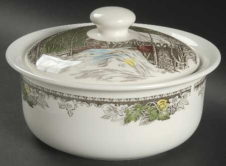 Friendly Village, The ("Made in England" Backstamp) 2 Qt Round Covered Casserole