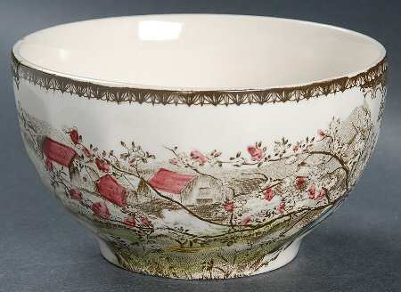 Friendly Village, The ("Made in England" Backstamp) Open Sugar Bowl