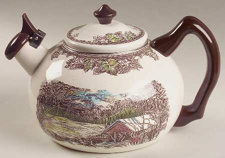 Friendly Village, The ("Made in England" Backstamp) Metal Kettle & Lid
