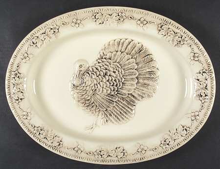 Friendly Village, The ("Made in England" Backstamp) 18" Oval Turkey Serving Platter