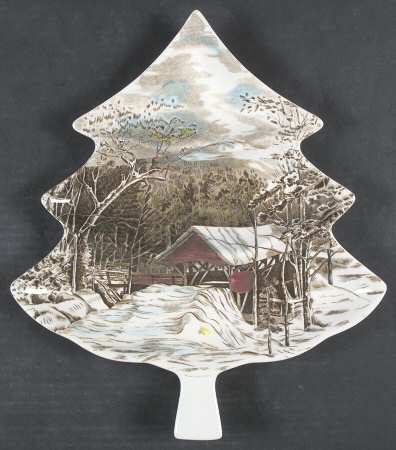 Friendly Village, The ("Made in England" Backstamp) 3-Part Tree Shape Relish