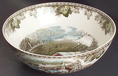 Friendly Village, The ("Made in England" Backstamp) 12" Large Salad Serving Bowl