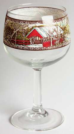 Friendly Village, The ("Made in England" Backstamp) 8 Oz Glassware Goblet