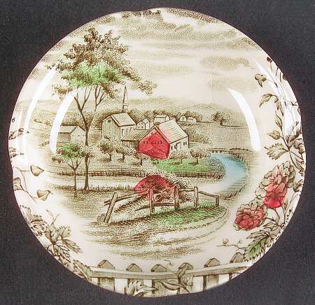 Friendly Village, The ("Made in England" Backstamp) Butter Pat