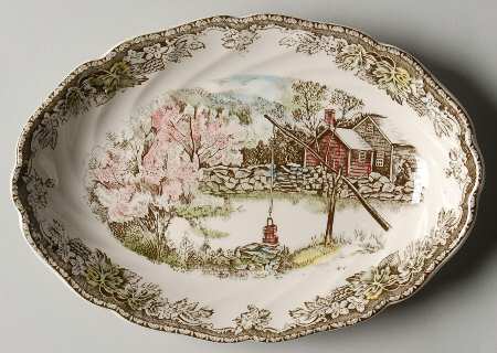 Friendly Village, The ("Made in England" Backstamp) Relish/Gravy Underplate