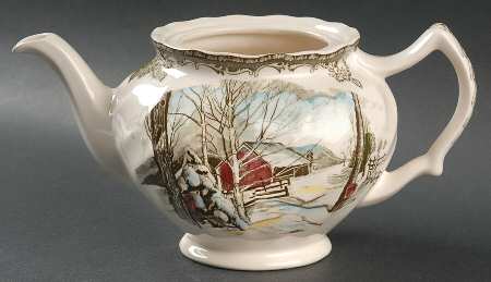 Friendly Village, The ("Made in England" Backstamp) Teapot No Lid