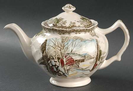 Friendly Village, The ("Made in England" Backstamp) Teapot & Lid
