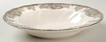 Friendly Village, The ("Made in England" Backstamp) Rim Accent Soup Bowl