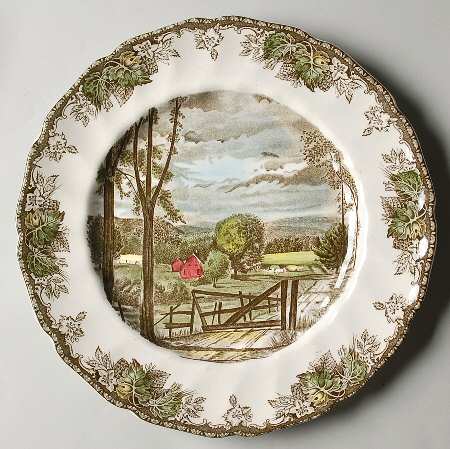 Friendly Village, The ("Made in England" Backstamp) Buffet/Dinner Plate