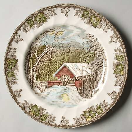 Friendly Village, The ("Made in England" Backstamp) Buffet/Dinner Plate