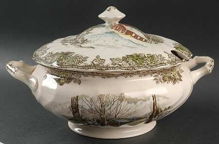 Friendly Village, The ("Made in England" Backstamp) Tureen & Lid
