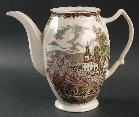 Friendly Village, The ("Made in England" Backstamp) Coffee Pot No Lid