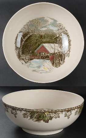 Friendly Village, The ("Made in England" Backstamp) 11" Large Salad Serving Bowl