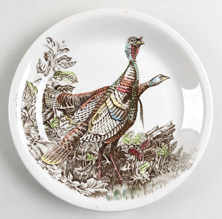 Game Birds White Pie Serving Plate