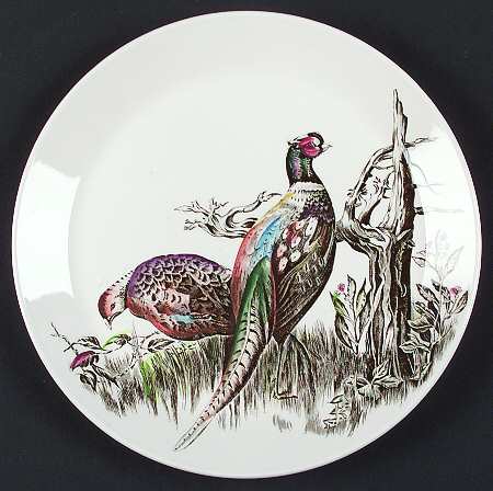 Game Birds White Salad Plate