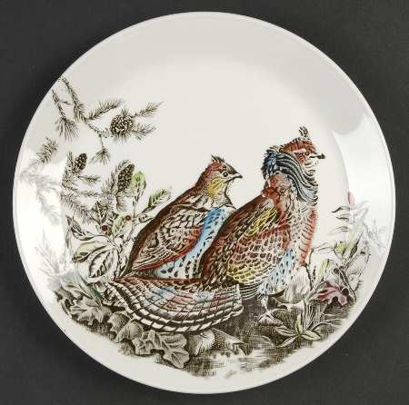 Game Birds White Salad Plate