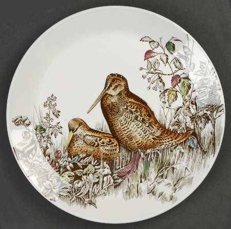 Game Birds White Salad Plate
