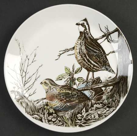 Game Birds White Salad Plate