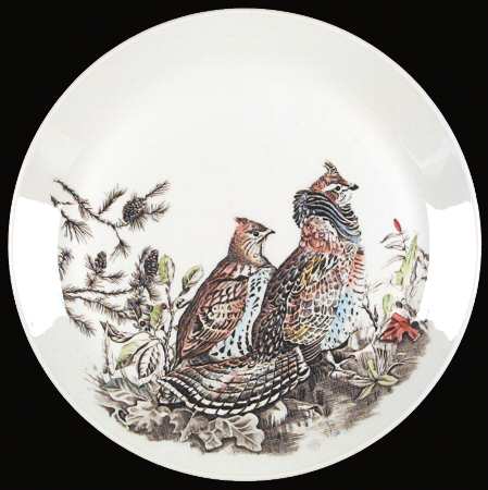 Game Birds White Dinner Plate