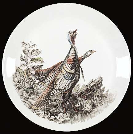 Game Birds White Dinner Plate