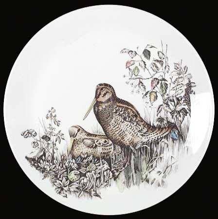 Game Birds White Dinner Plate