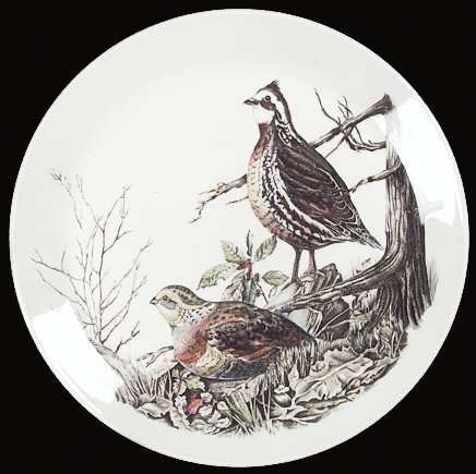 Game Birds White Dinner Plate