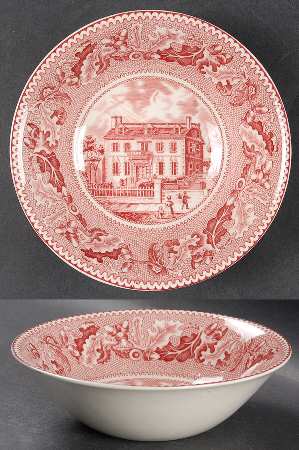 Historic America Pink Coupe Cereal Bowl by Johnson Brothers
