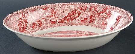 Historic America Pink 10" Oval Vegetable Bowl by Johnson Brothers