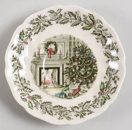 Merry Christmas ("A Genuine Hand Engraving") Saucer for Flat Cup