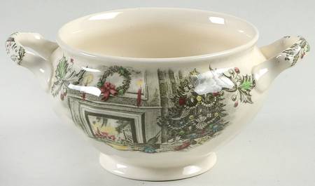 Merry Christmas ("A Genuine Hand Engraving") Sugar Bowl No Lid