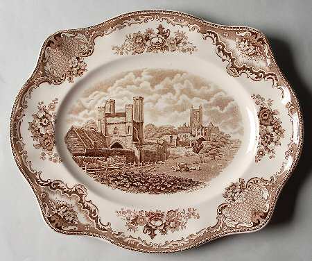 Old Britain Castles Brown 13" Oval Serving Platter