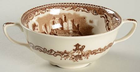 Old Britain Castles Brown Flat Cream Soup Bowl