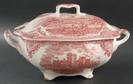 Old Britain Castles Pink (No Crown Made England) Rectangular Tureen & Lid