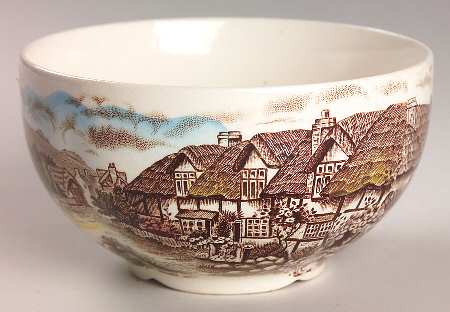 Olde English Countryside Brown Multicolor Open Sugar Bowl