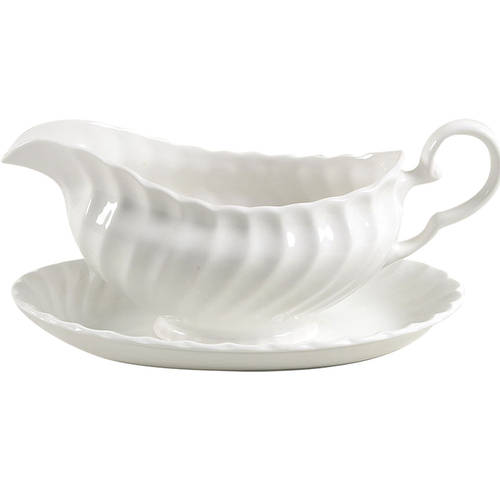 Regency (Made in England, Earthenware Ironstone) Gravy Boat & Underplate/Relish