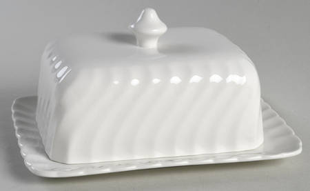 Regency (Made in England, Earthenware Ironstone) Square Covered Butter