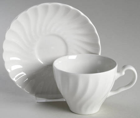 Regency (Made in England, Earthenware Ironstone) Flat Cup & Saucer Set
